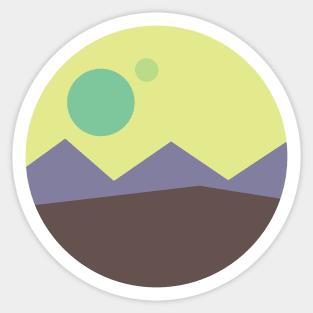 Mountain view illustration Sticker